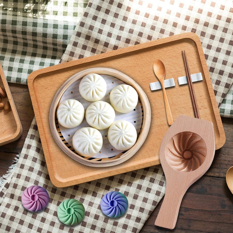 Diy Steamed Bun Wooden Moon Cake Flower Shape Cookie Mid Autumn Diy Steamed B... gallery