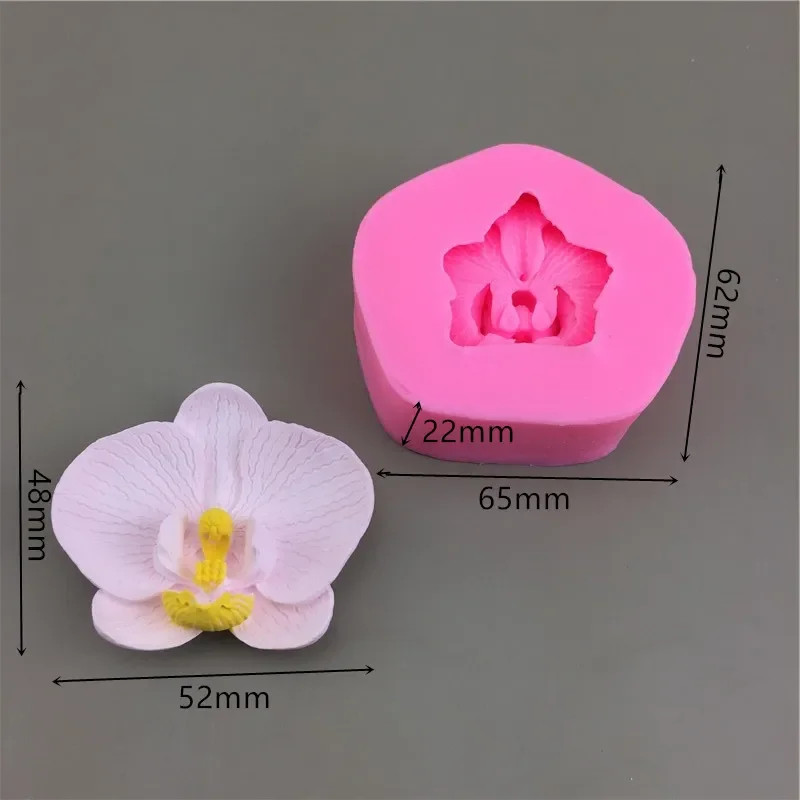 3D Orchid Cake Silicone Mold DIY Flower Fondant Jelly Mold Phalaenopsis Candle S