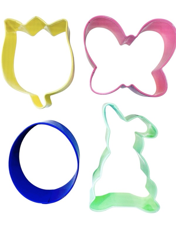 Wilton Easter Spring Stainless Cookie Cutter Set 4 Tulip Butterfly Egg Bunny gallery