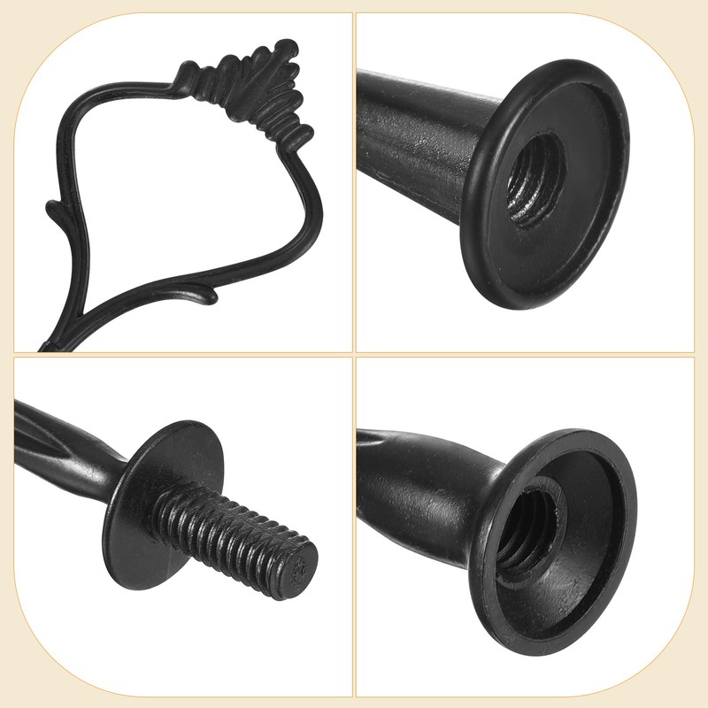 3 Set Cake Tray Stand Handle Plate Hardware Fitting, 3-Tiers Crown Black gallery