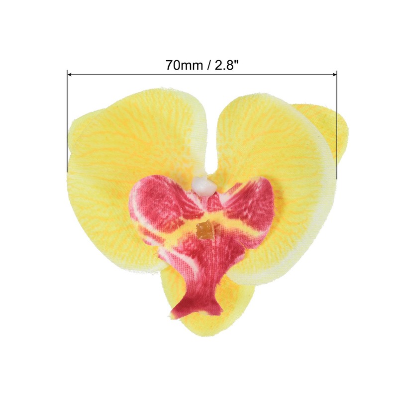 40Pcs 2.8" Artificial Silk Butterfly Orchid Flower Heads for DIY, Yellow gallery