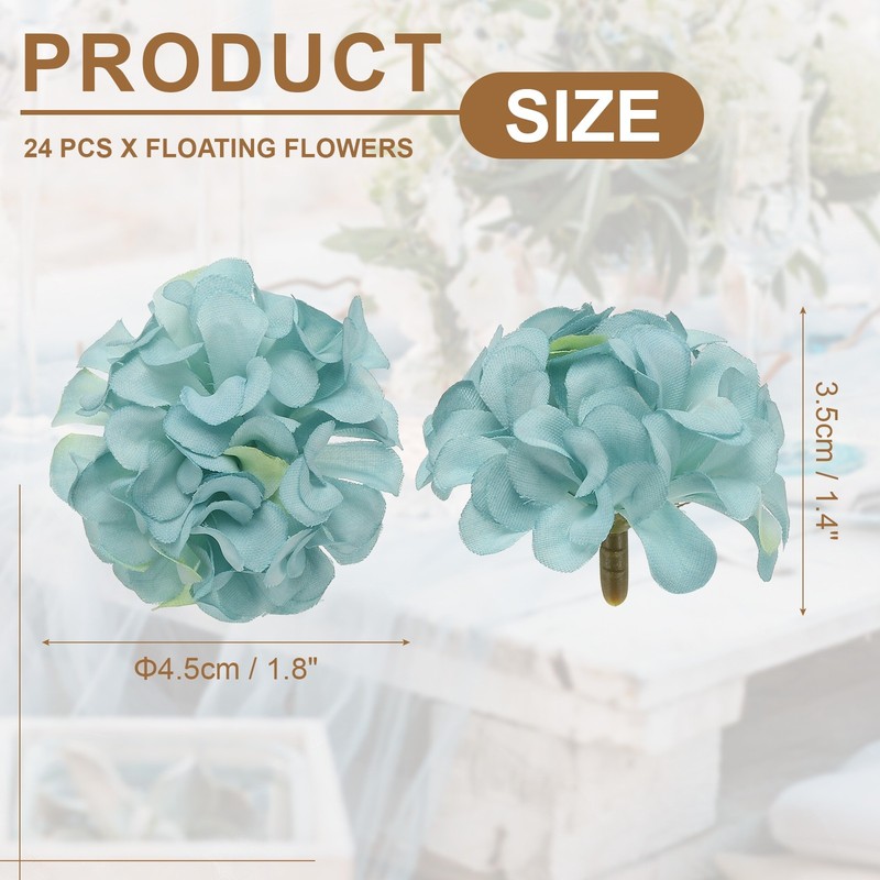 24Pcs Floating Flowers for Centerpieces Wedding, Blue Hydrangea gallery