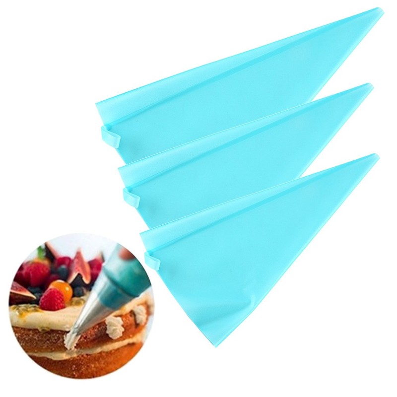 3 Pcs TPU Pastry Bags Icing Piping Bags Baking Cake Decorating Tools Blue gallery