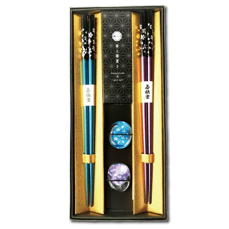 Premium Japanese Chopsticks Reusable with Chopsticks Rest Set of 2 Pairs[ Mad…