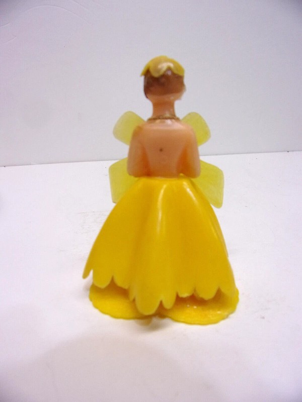 Set of Four Yellow 1950s Hong Kong Plastic Birthday Girl Cake Toppers gallery