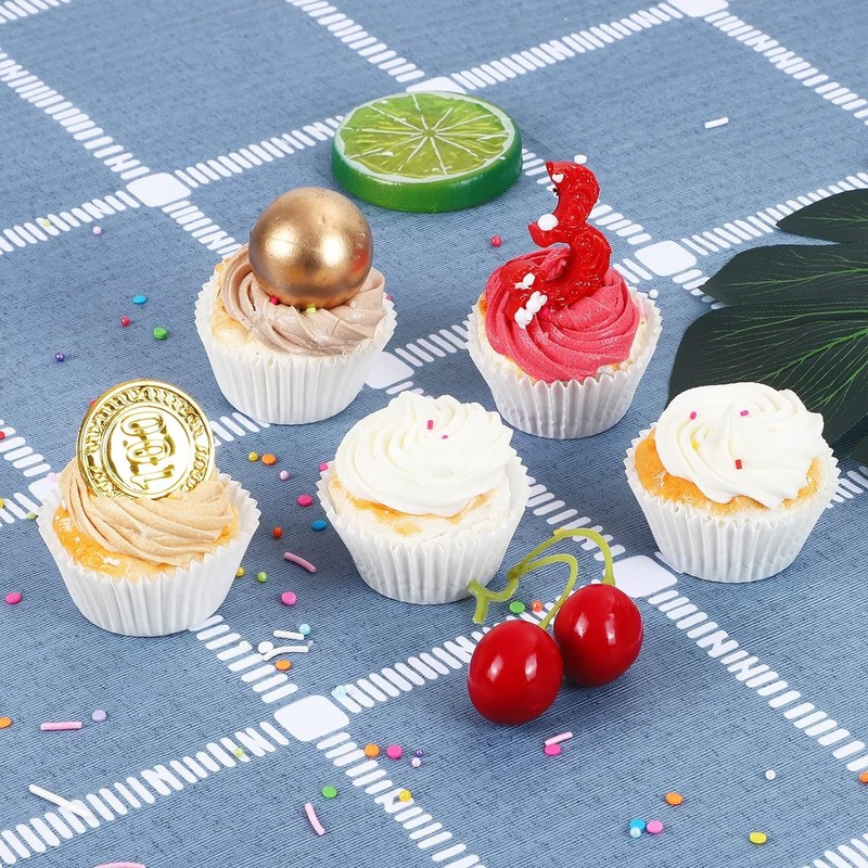 erci 500 Count Mini Cupcake Liners White Muffin Liners Greaseproof No gallery