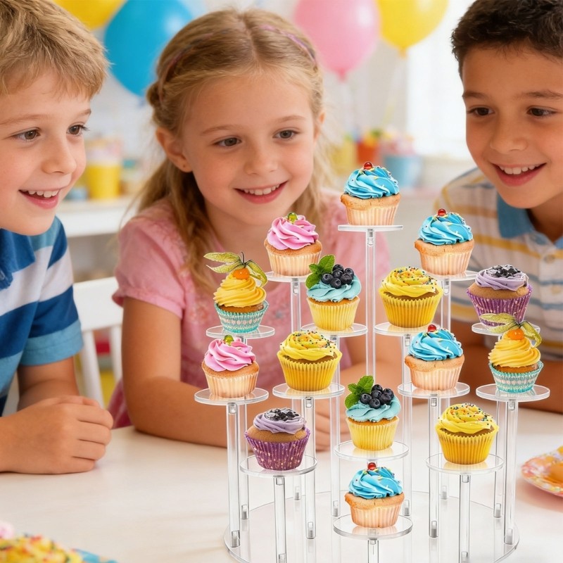 15 Position Tiered Sweet Stand For Pastries constructed From Durable Acrylic gallery