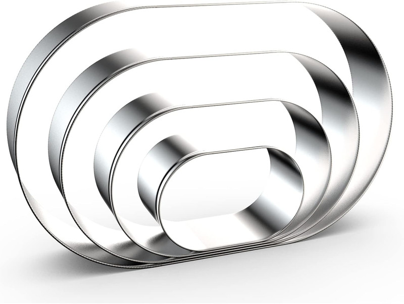Pill Capsule Long Oval Cookie Cutters - 5 Inch, 4 Inch, 3 Inch, 2 Inch - Geometr gallery