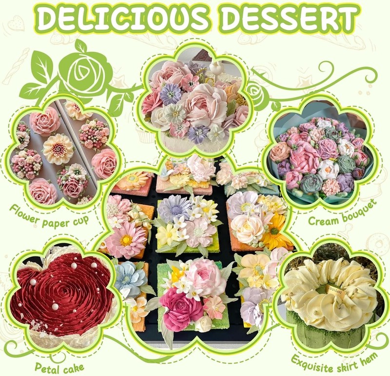 7Pieces/Set Cake Decorating Tips Set Cream Icing Piping Fondant Rose Nozzle Past gallery