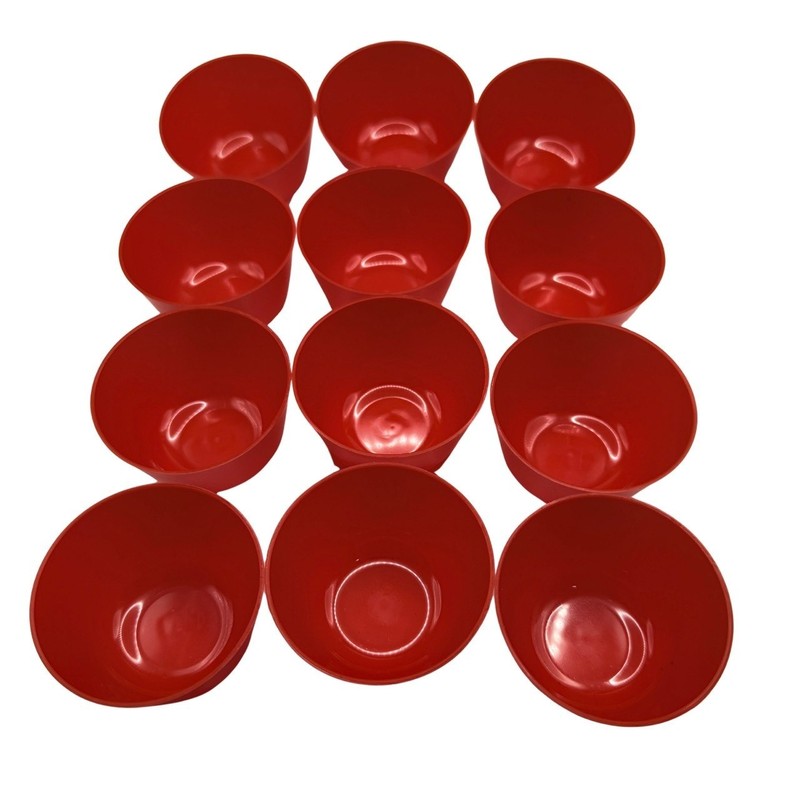 12Pcs per Pack Red Plastic Cup Cake PUTO Muffin Cupcake Reusable Mold gallery