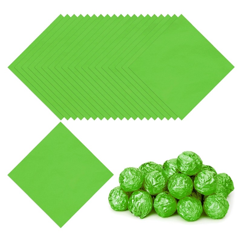 200 Pcs 4×4 Inch Green Chocolate Wrap Paper for Foil