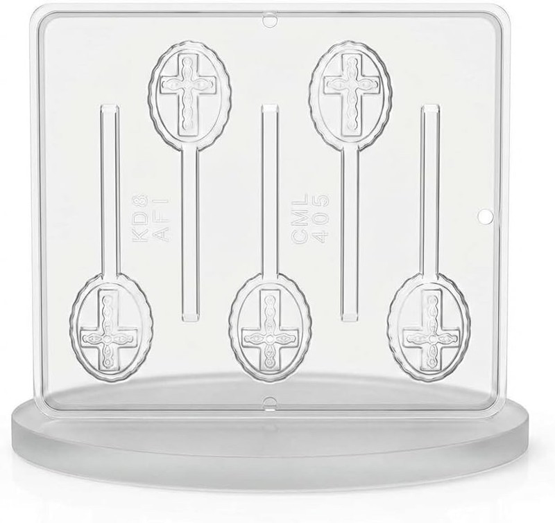 Cross on Oval Lollipop Chocolate Candy Mold 405 NEW gallery