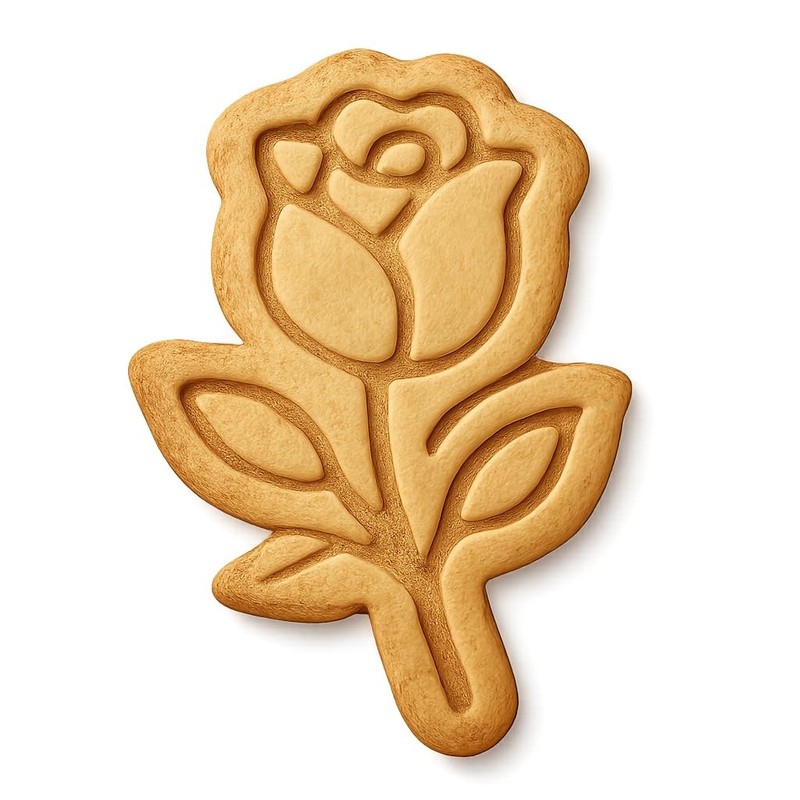 Single Rose Cookie Cutter & Stamp, Fondant & Clay – 4×2.6