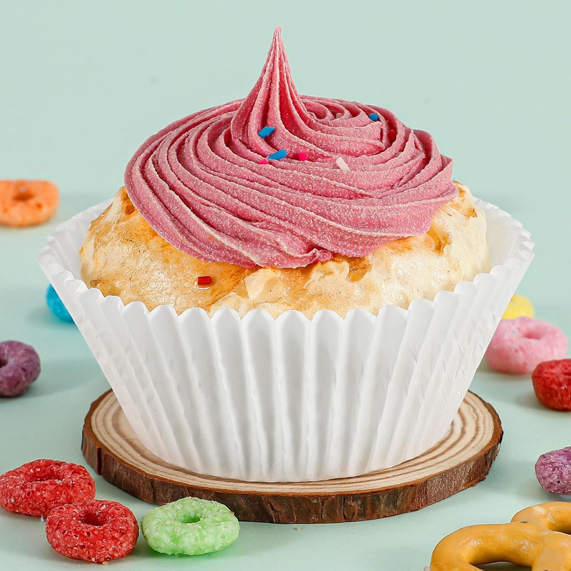 300pcs Standard White Cupcake Liners for Baking - Odorless Greaseproof Paper Muf gallery