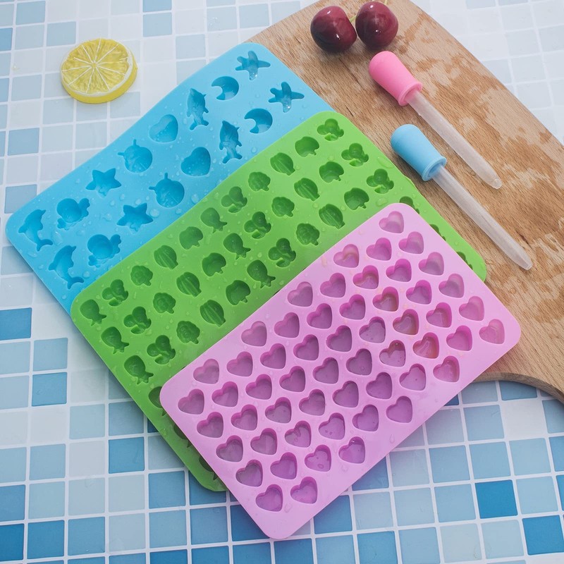 Vpqnee 3 Pack Mini Silicone Gummy Candy Chocolate Molds Contains Small Hearts... gallery