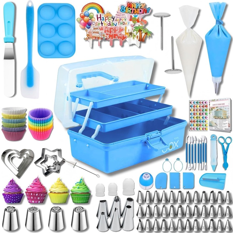 Cake Decorating Tools Supplies Kit: 274pcs Baking Accessories with Storage Ca…