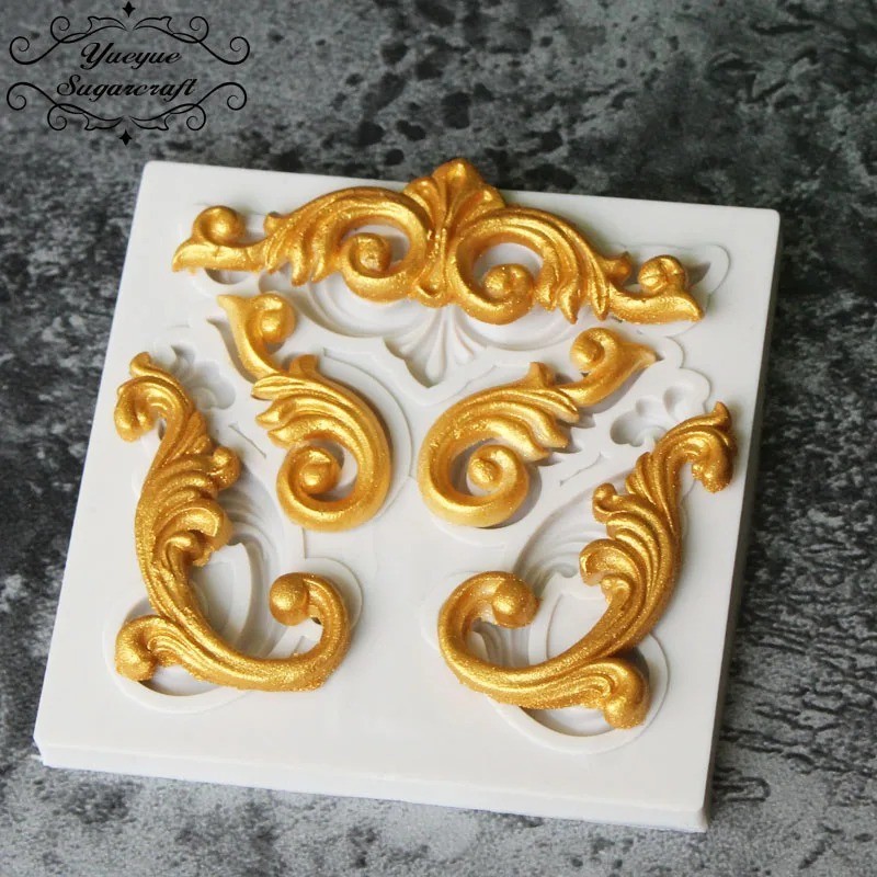 Baroque Silicone Molds Scroll Curlicues Filigree Sugarcraft Fondant Cake Mould gallery