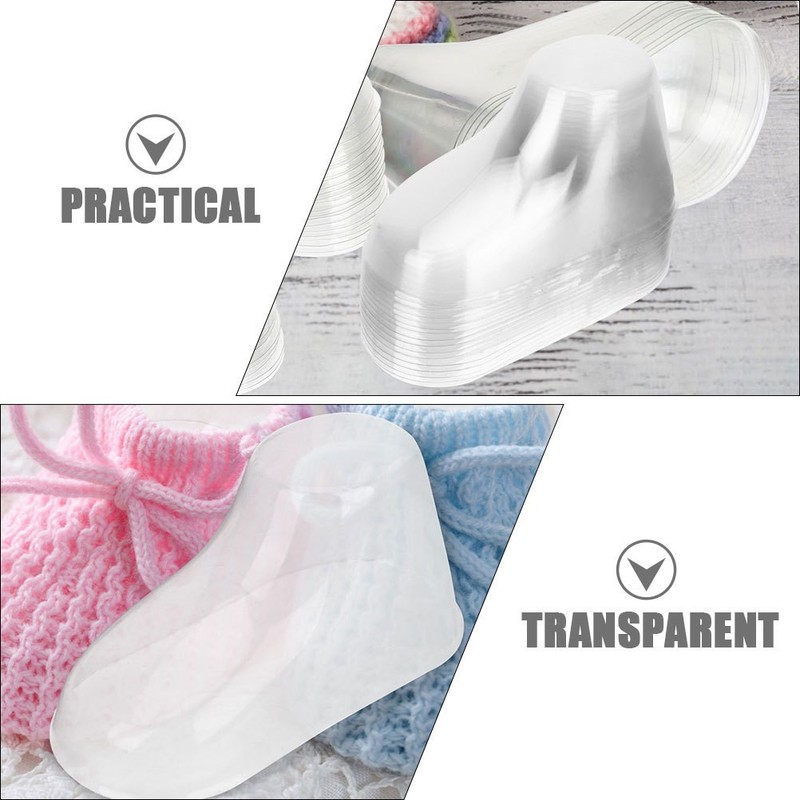 50 Pcs PVC Baby Feet Display Models Transparent for Infant Shoe Holders gallery