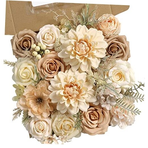 Artificial Flowers Combo Box Set Silk Flowers Fake Rose for DIY Nude Color gallery