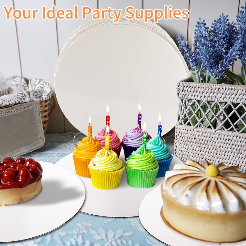 10 Pcs Cake Boards, White Cake Boards 10 Inch Round, Food-Graded Cardboard Cake gallery
