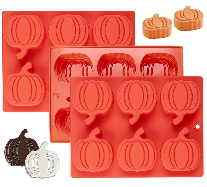 Pumpkin Ice Mold 3 Pack Pumpkin-shaped Ice Cube Tray Silicone Chocolate Candy…