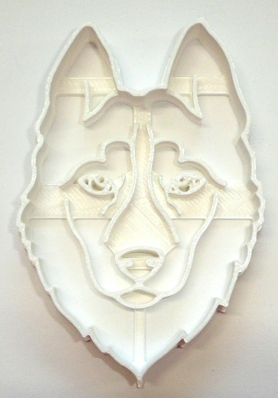HUSKY DOG FACE DETAILED DOUBLE COAT WORKING SLED BREED COOKIE CUTTER USA PR3851
