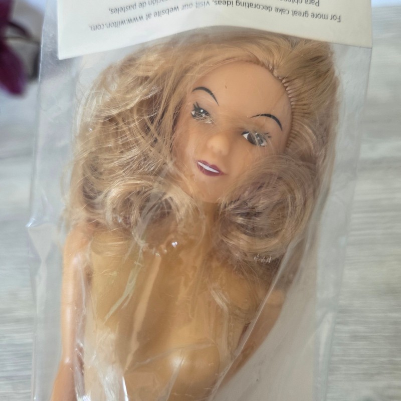 Wilton Teen Doll Pick Blonde Cake Topper Decoration Mermaid Princess 7in Vintage gallery