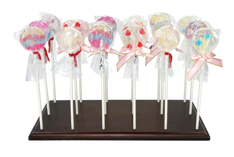 Rustic Wood Cake Pop Display Stand 18 Hole 5/32″ Lollipop Holder Candy