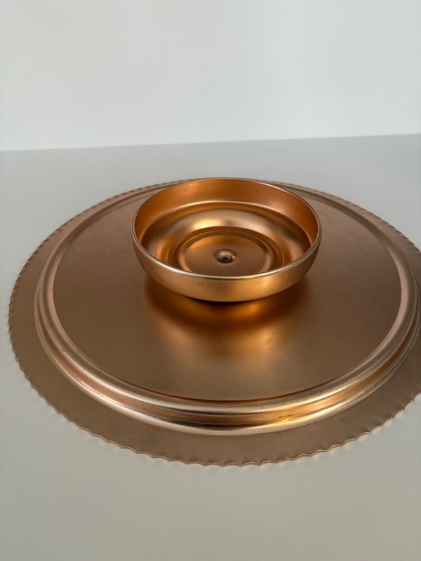 Copper Plated Lazy Susan Cake Stand Charcuterie Vintage Decor gallery