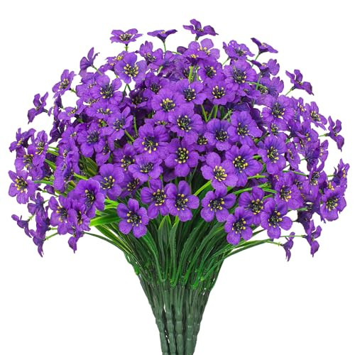 21 Bundles Outdoor Artificial Flowers UV Resistant Fake Silk Flowers No Fade