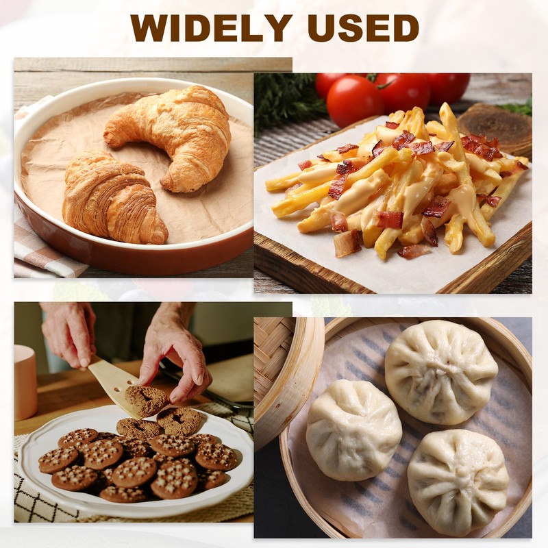 100 Pcs Parchment Paper Baking Sheets Rounds, 11" Non Stick Paper, Wood Color gallery