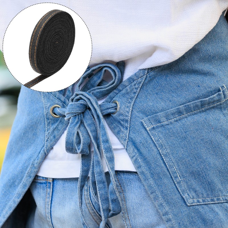 3/8 Inch Denim Fabric Ribbons, 5 Yards Denim Bow Jean Ribbon, Black 10mm gallery
