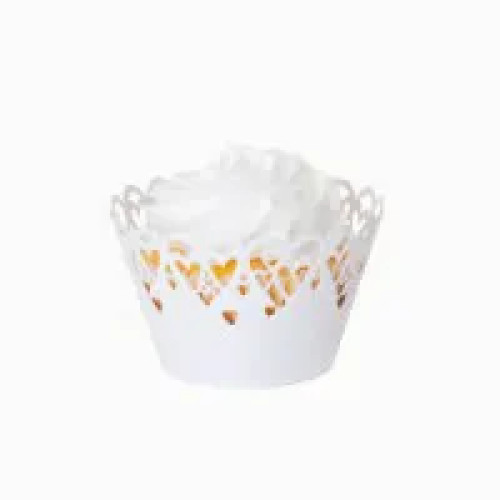 Heart White Cupcake Wrapper