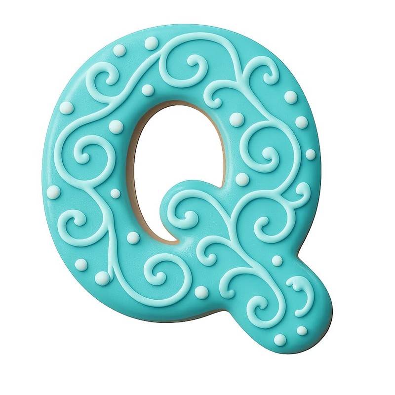 Bubble Style Letter 3" Curly Q Cookie Cutter & Stamp, Fondant & Clay - 2.5x3" gallery