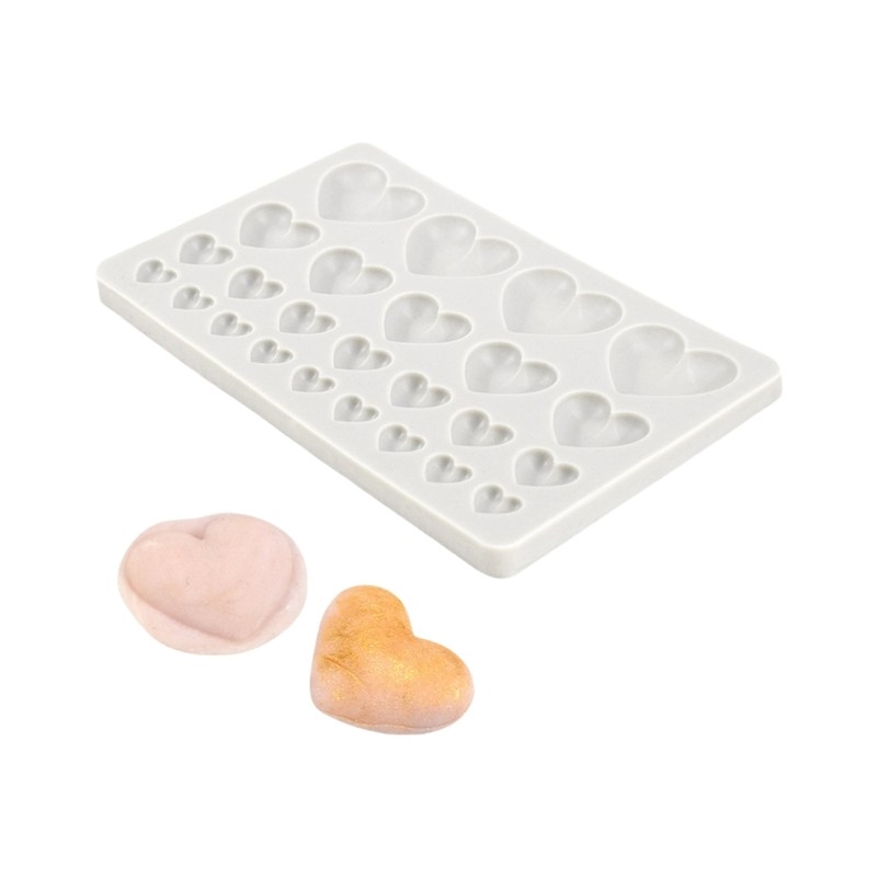 Heart Shaped Silicone Molds for Fondant Chocolate Cake Embellishments Mould