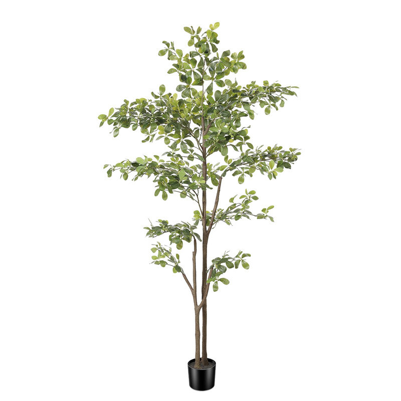 Phytree Black Olive Tree 6Ft Artificial Shady Lady Tree Natural Trunk And