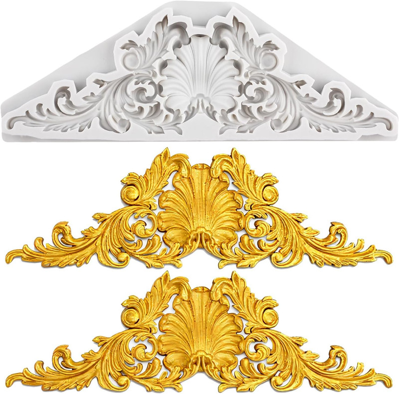Baroque Polymer Clay Molds Baroque Scroll Lace Relief Flower Silicone Mold