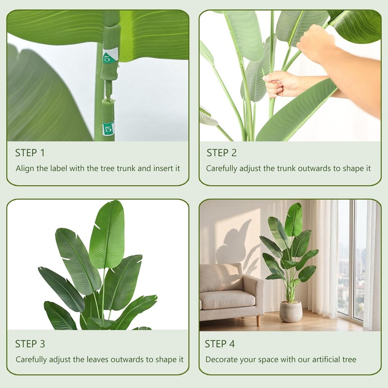 Fsohoi Birds Of Paradise Plant Artificial 6Ft Fake Plants Faux Banana Leaf Tree gallery