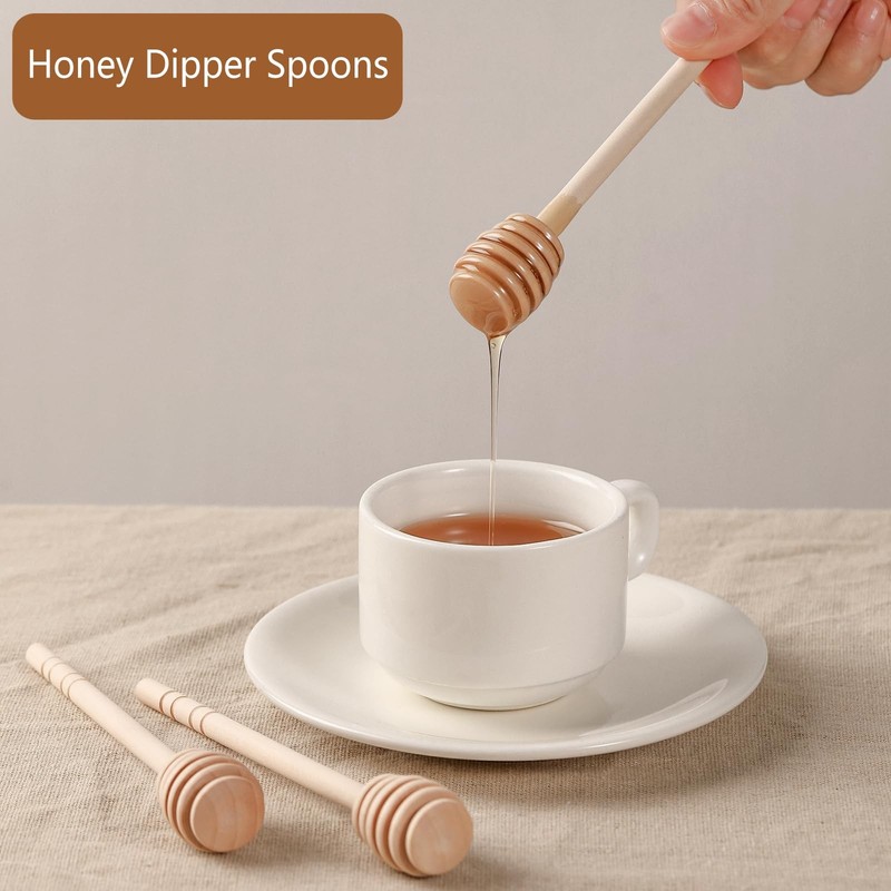 22 PCS Wooden Honey Sticks Dipper 6 Inch, Individually Wrapped Mini Honeycomb... gallery
