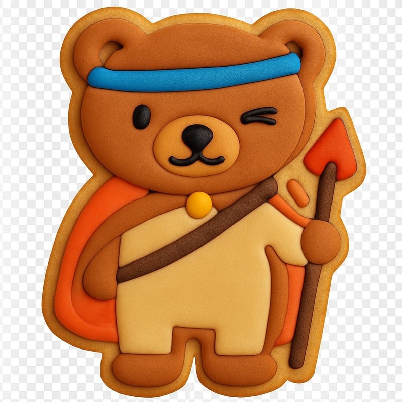 Brave Bear Warrior Cookie Cutter - 4x2.7" Party Fun Baking Design gallery