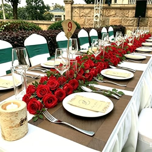 5PCS Fake Rose Vine Flowers Plants Artificial Flower Hanging Red Rose Ivy Home gallery