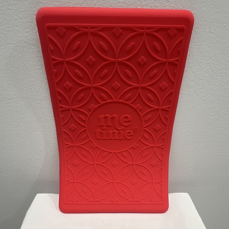 Kimberbell “Me Time” Red Silicone, 7”x 11” Iron Rest With Geometric Pattern