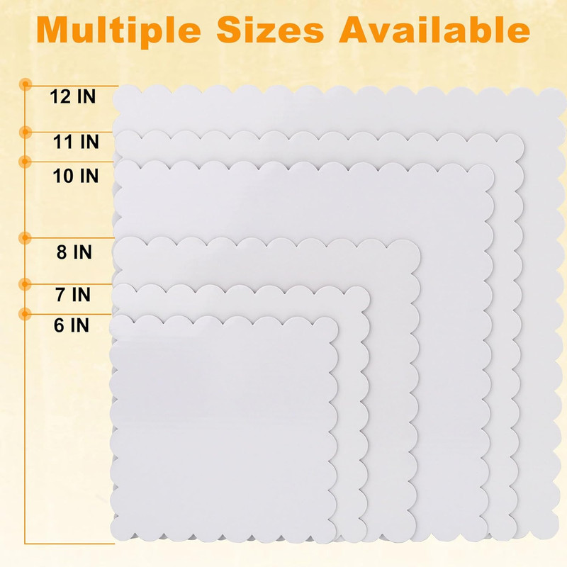 Square Cake Boards with Scalloped Edge, Study Corrugated Cardboard Cake Base, 1 gallery