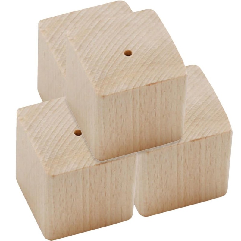 4 PCS Wood Cake Decorating Flower Nail Bases Icing Stand 1.45×1.45×1.45 Inch