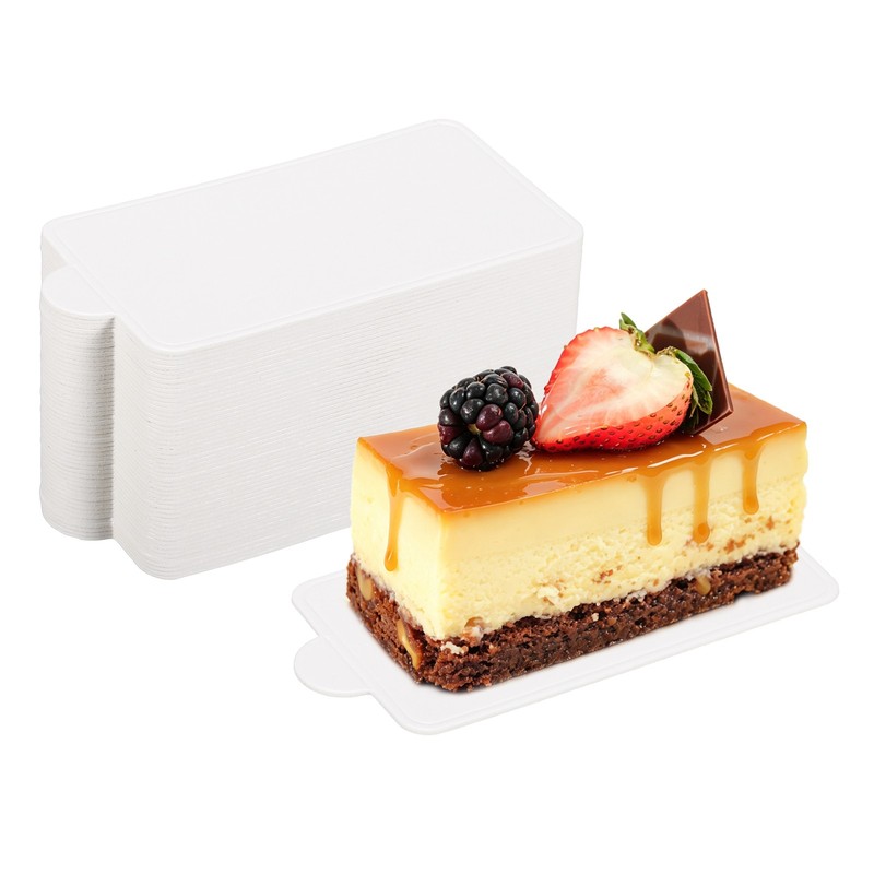 50 Pcs Mini Cake Boards, 3.5 Inch Rectangular Mousse Cake Base, White