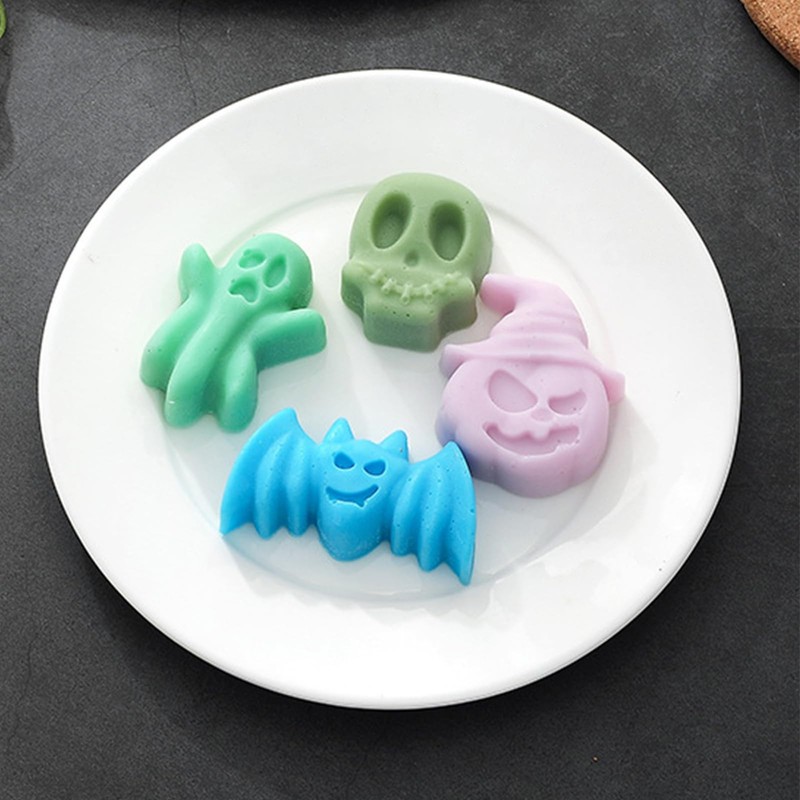 2 Pack Halloween Silicone Cake Molds, Pumpkin Bat Skull Ghost Shape Chocolate... gallery