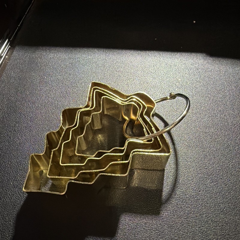 Gold Metal Cookie Cutter Set - Christmas Trees - Set of 4 - New No Tags gallery