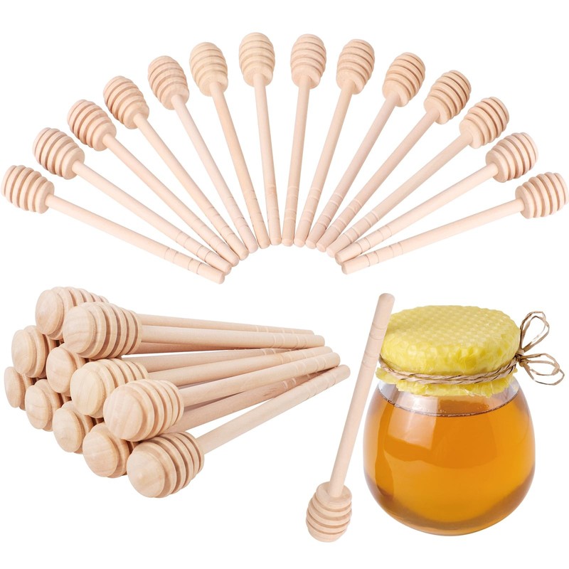 22 PCS Wooden Honey Sticks Dipper 6 Inch, Individually Wrapped Mini Honeycomb... gallery