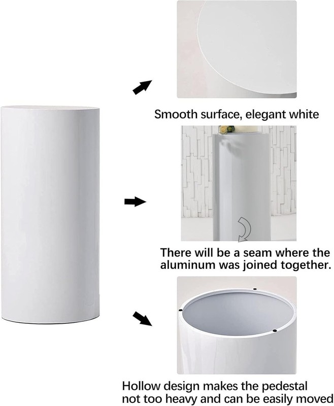 Set of 3 Metal Cylinder Display Pedestals White Cake Dessert Stand Party Wedding gallery