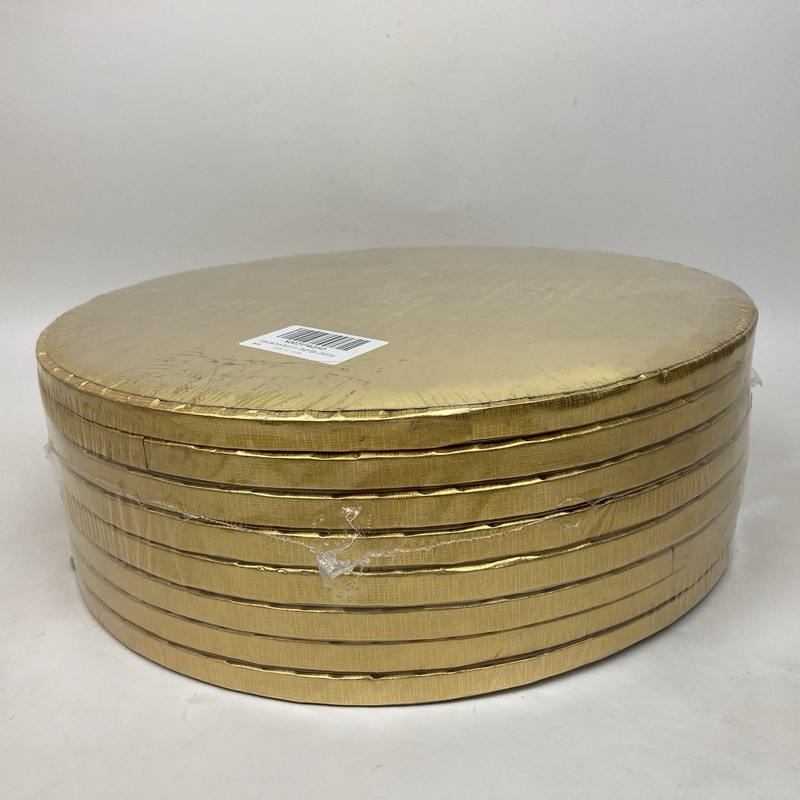 8-Pack Cake Drums Round 12” Straight Edges Gold Corrugated Cardboard gallery